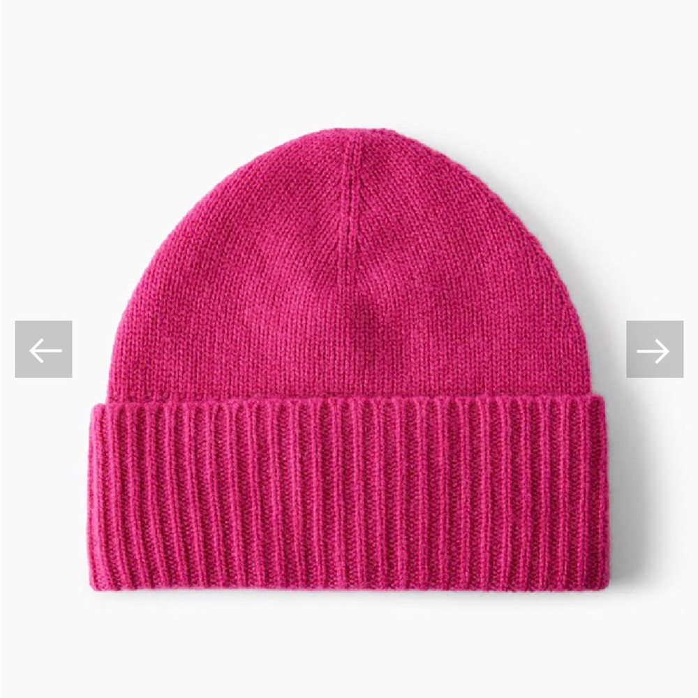 Cashmere Jersey-rib cuffed beanie